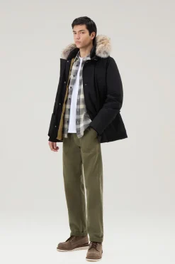 Parka>Woolrich Arctic Anorak In Ramar Cloth Con Pelliccia Removibile Black