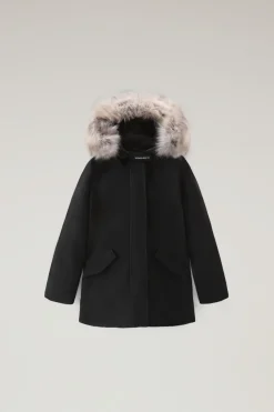 Parka>Woolrich Arctic Parka Da Bambina Con Pelliccia Removibile Black