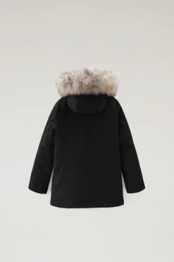 Parka>Woolrich Arctic Parka Da Bambina Con Pelliccia Removibile Black