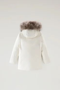 Parka>Woolrich Arctic Parka Da Bambina Con Pelliccia Removibile Milky Cream
