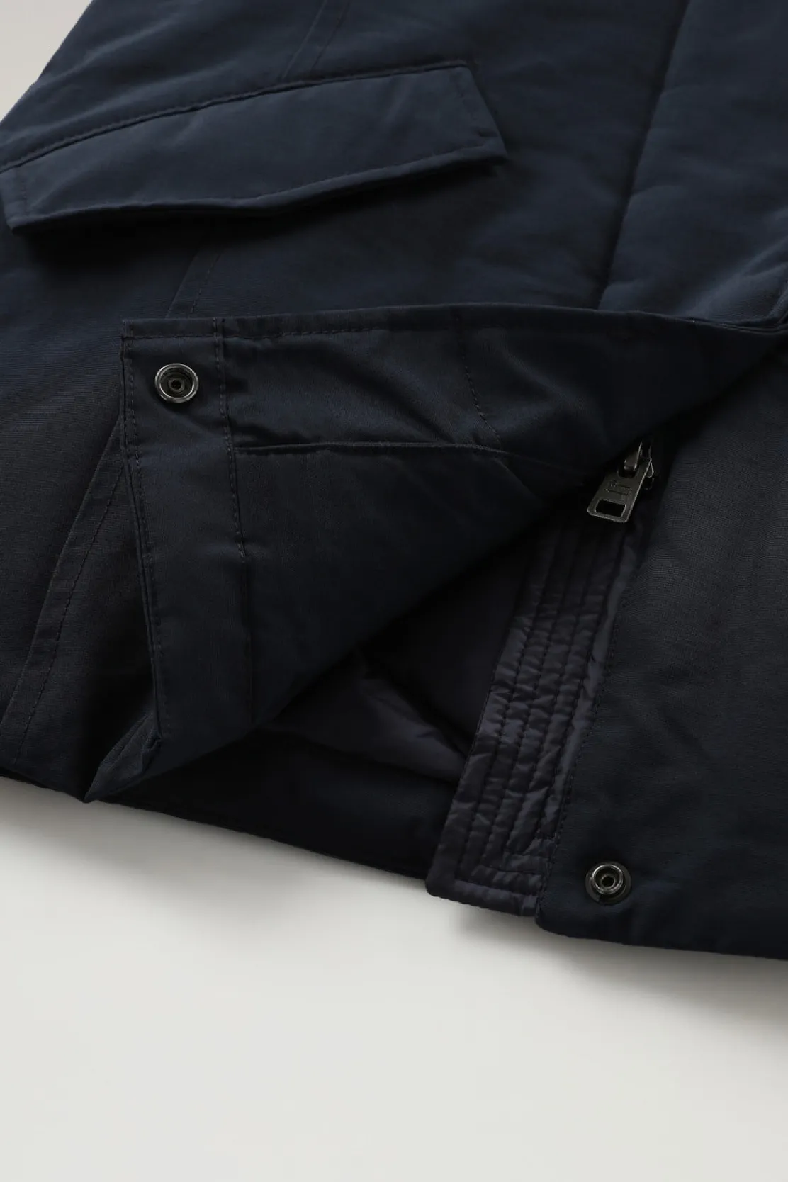 Parka>Woolrich Arctic Parka Da Bambina In Ramar Cloth Melton Blue