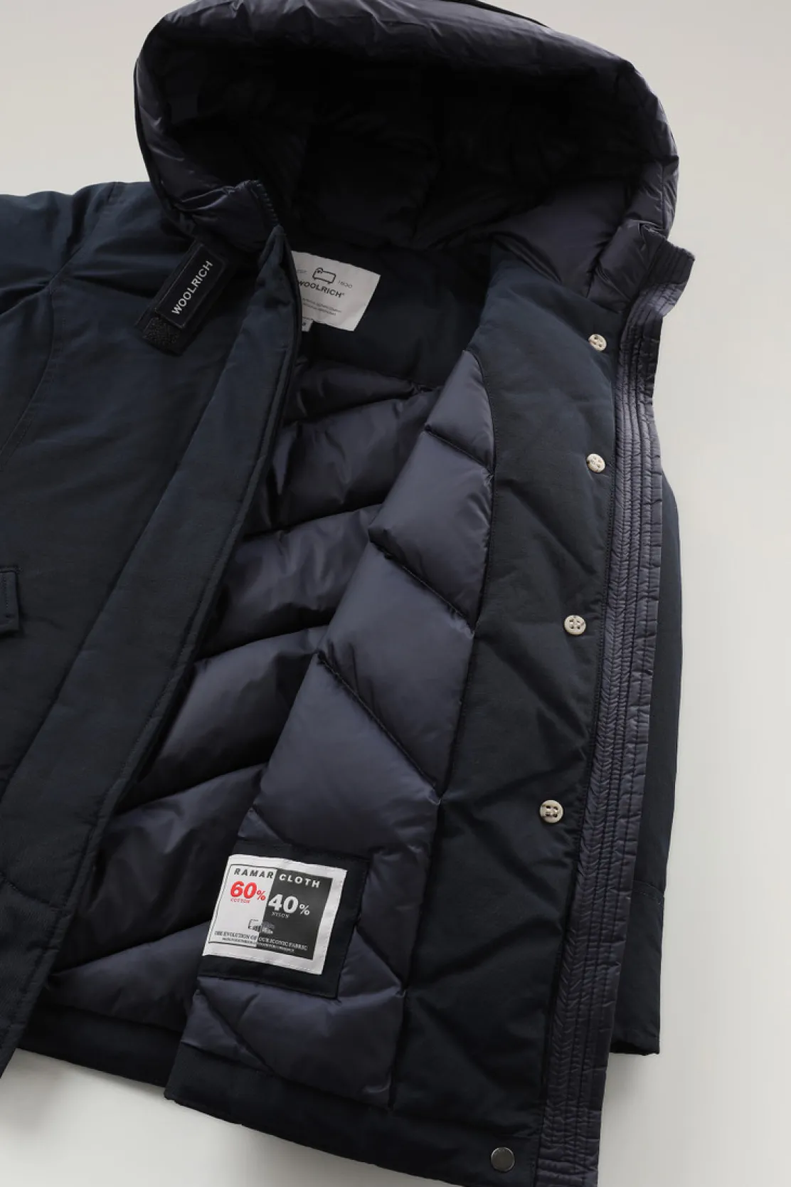 Parka>Woolrich Arctic Parka Da Bambina In Ramar Cloth Melton Blue