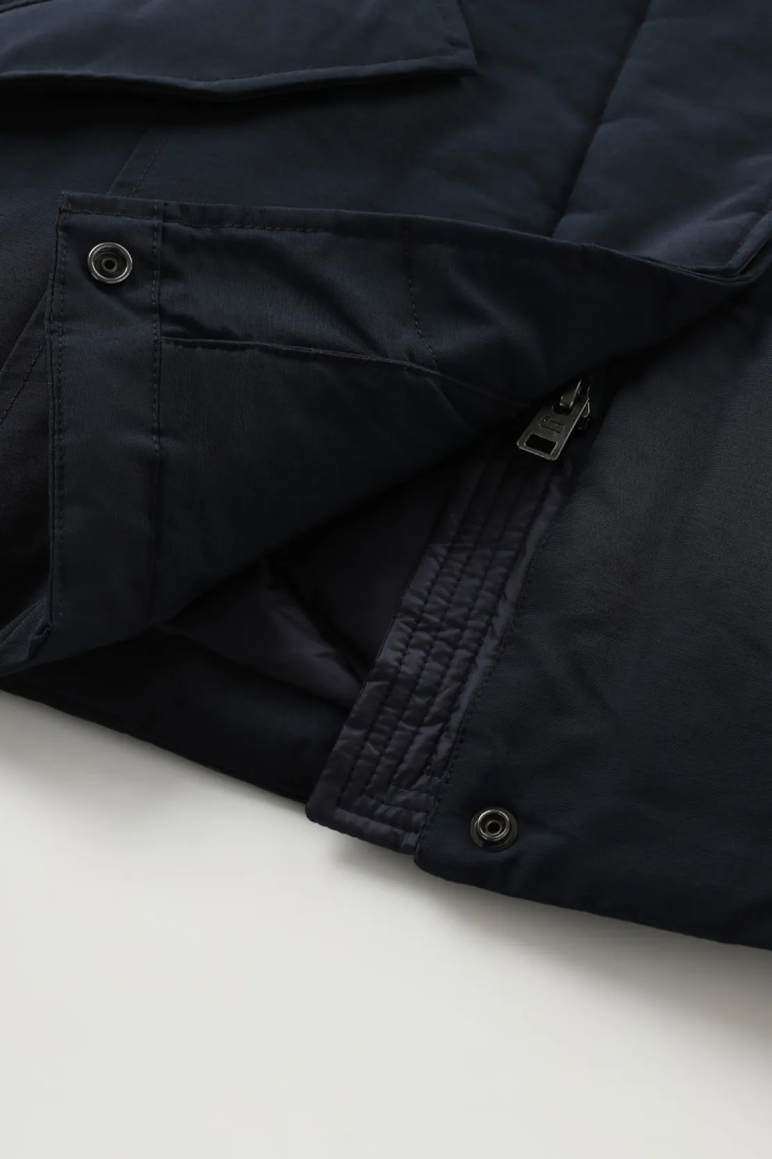 Parka>Woolrich Arctic Parka Da Bambina In Ramar Cloth Melton Blue