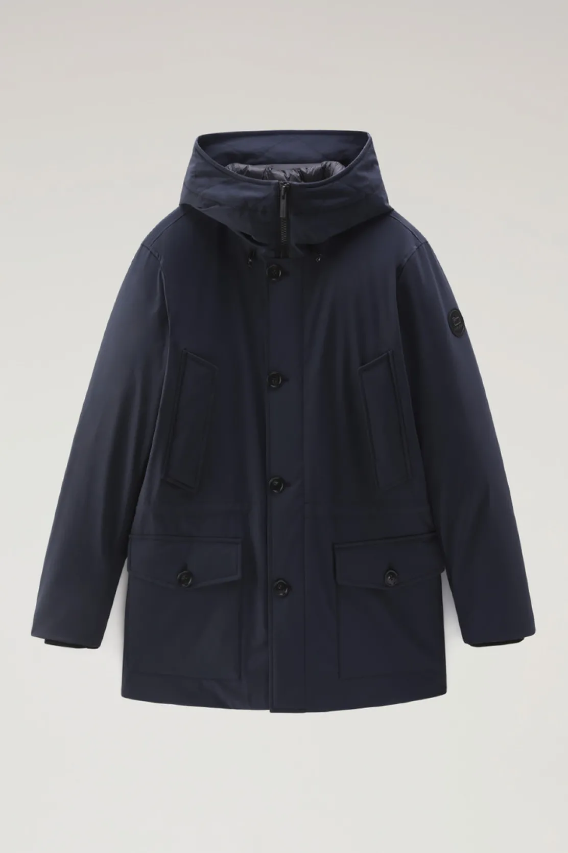Impermeabili|Parka>Woolrich Arctic Parka In Nylon Elasticizzato Melton Blue