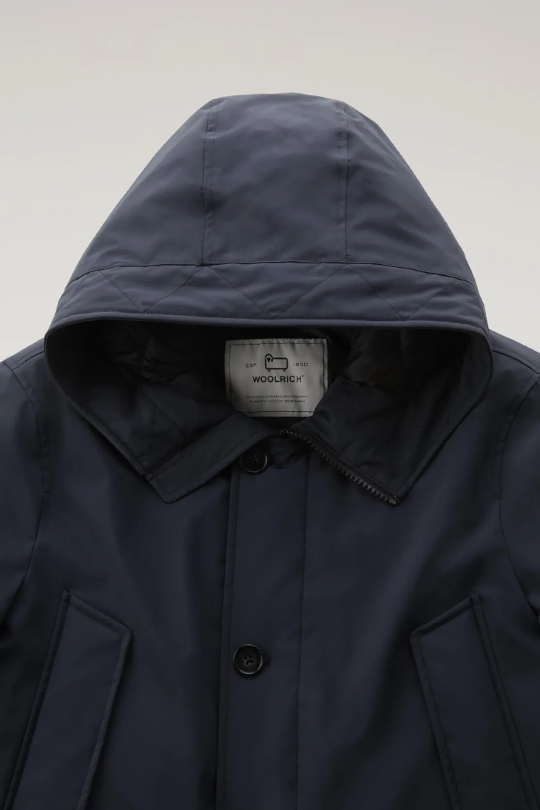 Impermeabili|Parka>Woolrich Arctic Parka In Nylon Elasticizzato Melton Blue