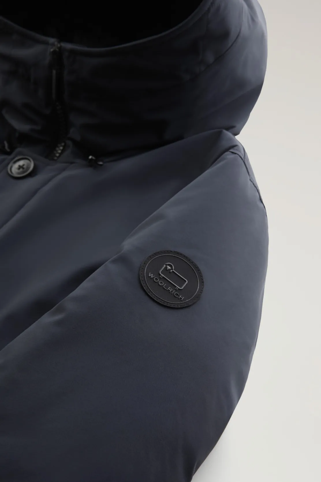 Impermeabili|Parka>Woolrich Arctic Parka In Nylon Elasticizzato Melton Blue