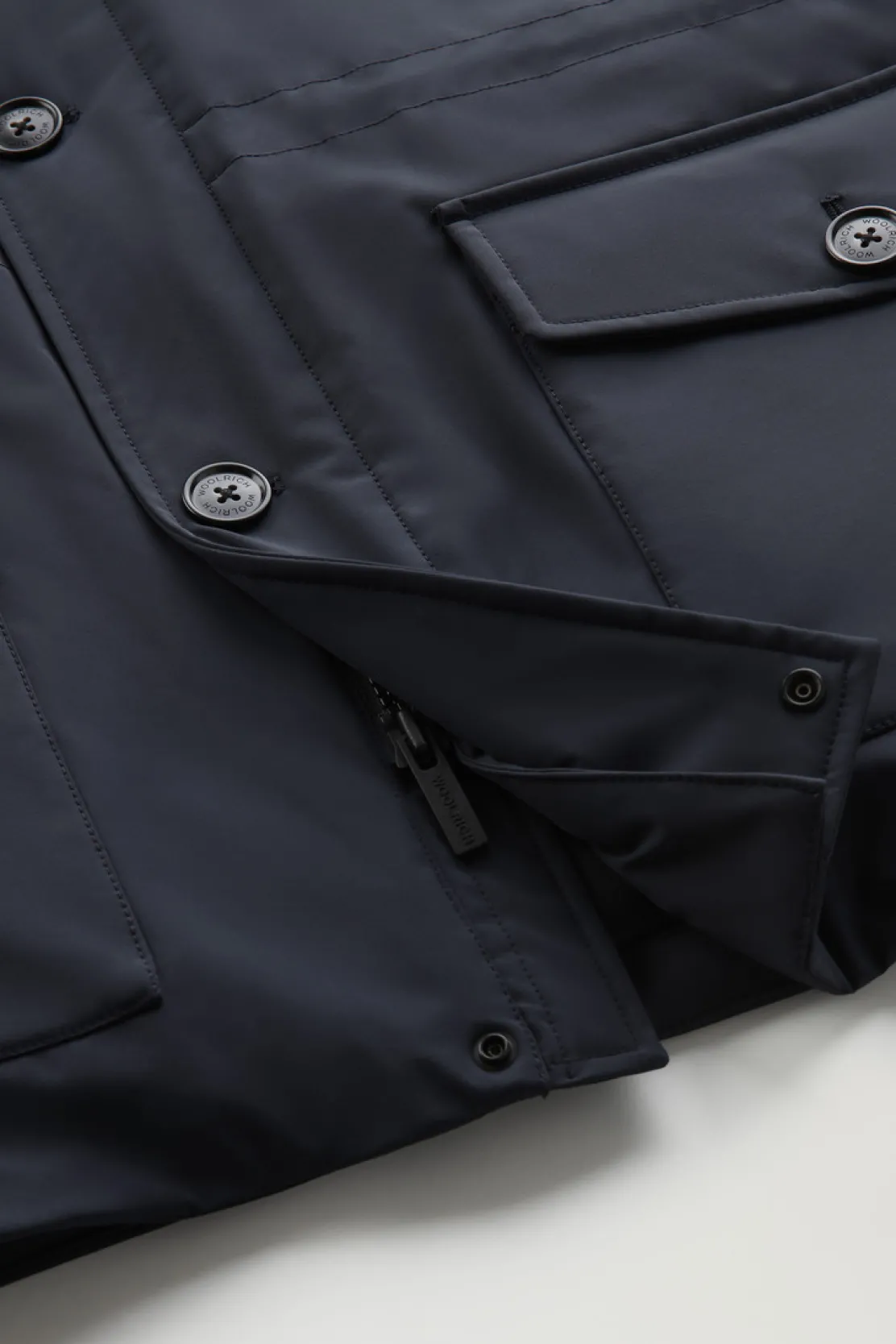 Impermeabili|Parka>Woolrich Arctic Parka In Nylon Elasticizzato Melton Blue
