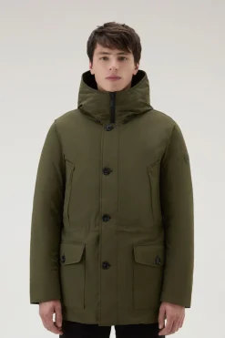 Impermeabili|Parka>Woolrich Arctic Parka In Nylon Elasticizzato Dark Green