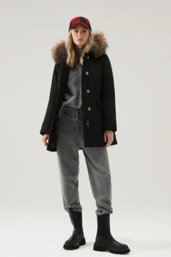Parka>Woolrich Arctic Parka In Ramar Cloth Con Pelliccia Removibile Black