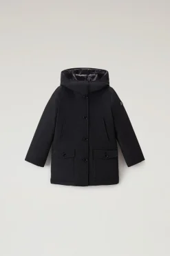 Parka>Woolrich Arctic Parka In Ramar Cloth Da Bambina Con Dettagli Satinati Black