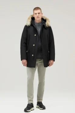 Parka>Woolrich Arctic Parka In Ramar Cloth Con Pelliccia Removibile Black
