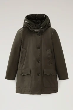 Parka>Woolrich Arctic Parka In Ramar Cloth Con Quattro Tasche Dark Green