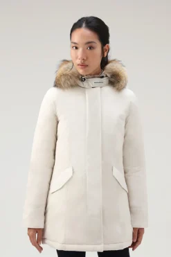Parka>Woolrich Arctic Parka In Urban Touch Con Pelliccia Removibile Milky Cream