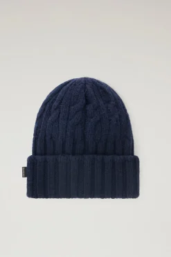 Cappelli e berretti>Woolrich Berretto In Pura Lana Vergine Melton Blue