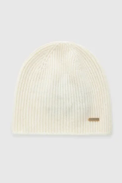 Cappelli>Woolrich Berretto In Puro Cashmere Ivory