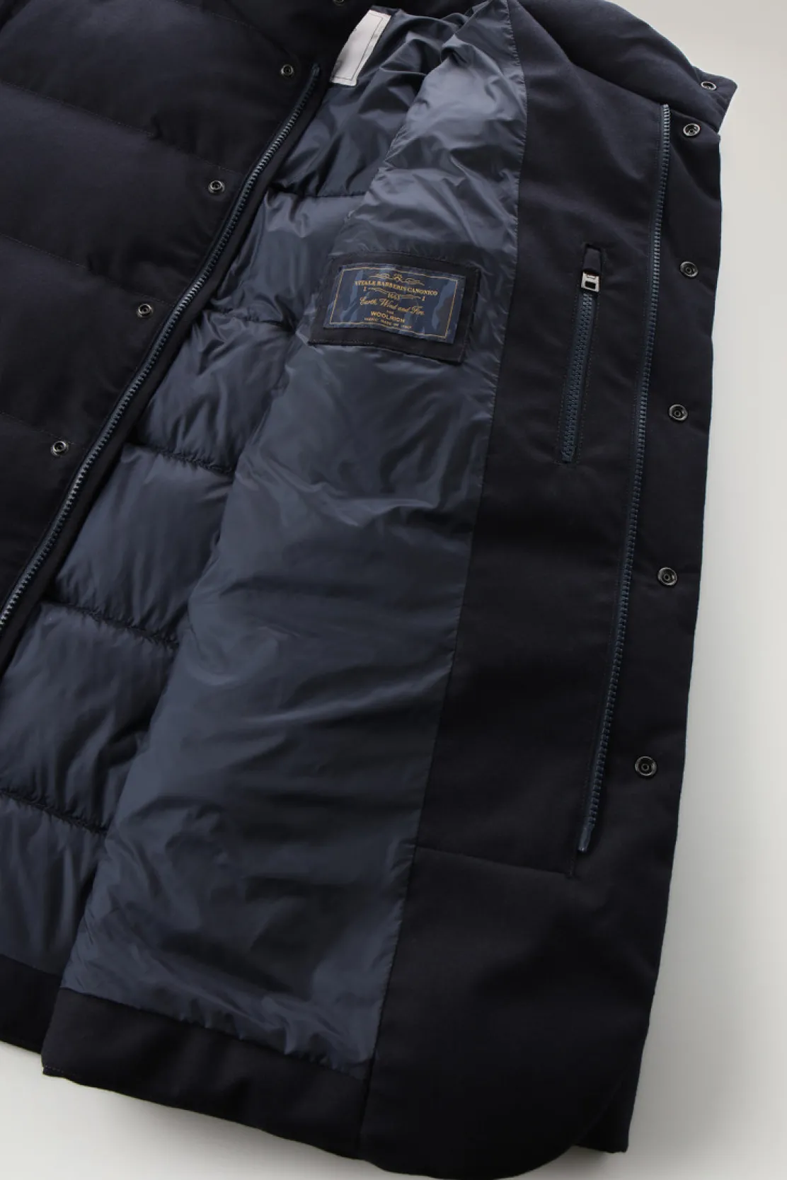 Impermeabili|Giacche>Woolrich Blazer Luxe In Lana Vitale Barberis Canonico Melton Blue
