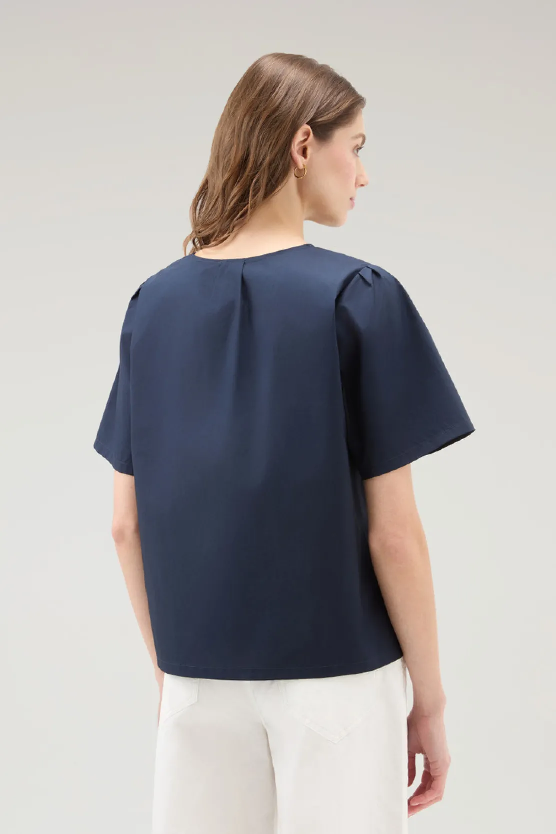 Camicie e giacche a camicia>Woolrich Blusa In Popeline Di Puro Cotone Melton Blue