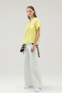 Camicie e giacche a camicia>Woolrich Blusa In Popeline Di Puro Cotone Sunny Lemon