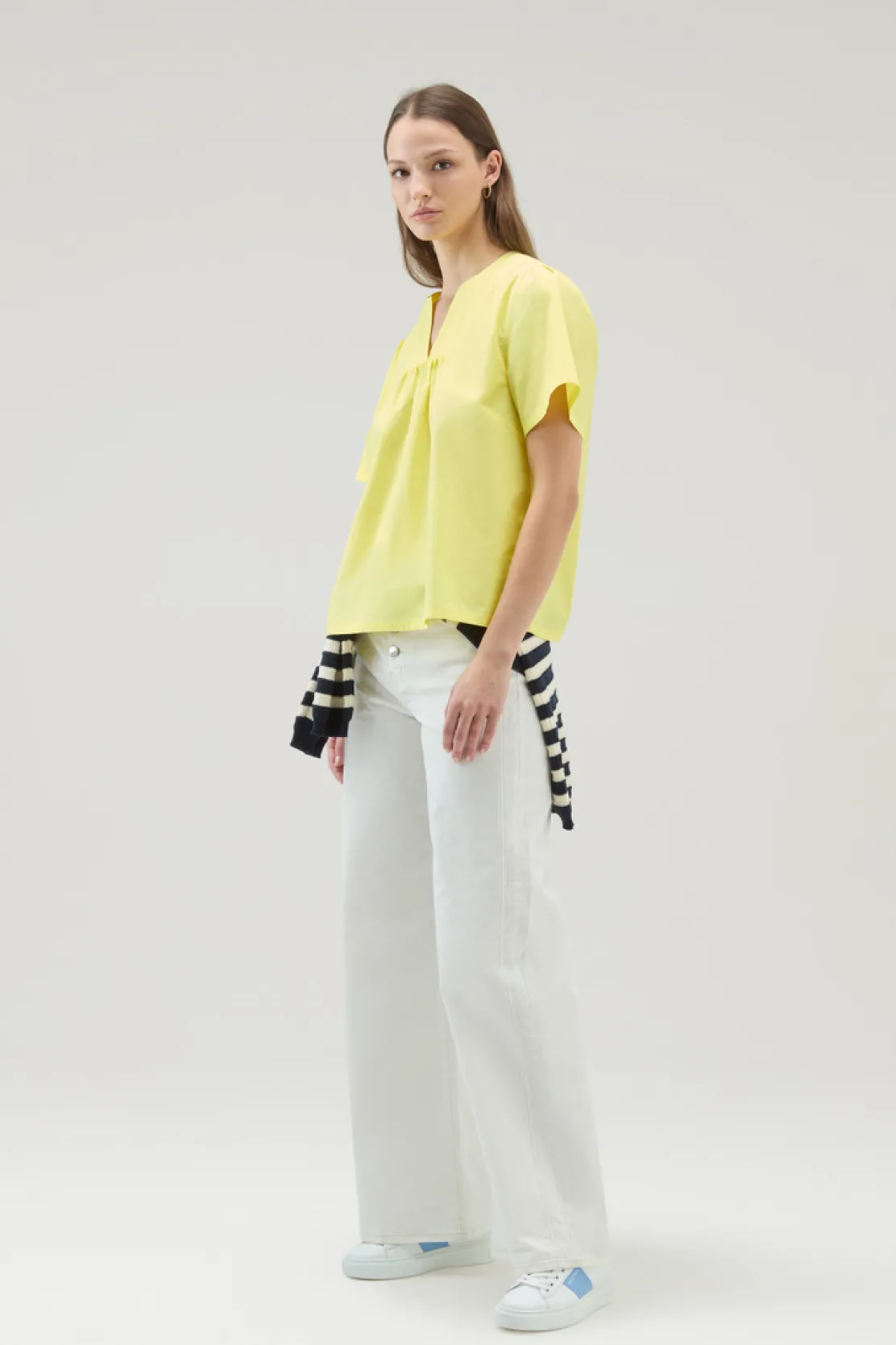 Camicie e giacche a camicia>Woolrich Blusa In Popeline Di Puro Cotone Sunny Lemon