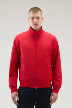 Bomber>Woolrich Bomber Cruiser In Ramar Cloth Con Collo Alto Sky Red