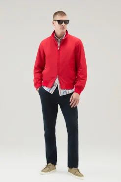 Bomber>Woolrich Bomber Cruiser In Ramar Cloth Con Collo Alto Sky Red