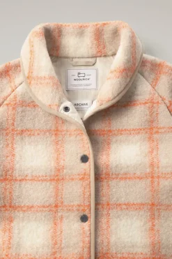 Bomber>Woolrich Bomber Gentry In Misto Lana Con Motivo A Quadri Gold Check