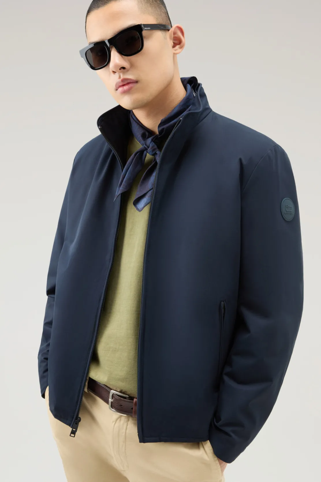 Bomber|Impermeabili>Woolrich Bomber Sailing Imbottito Melton Blue