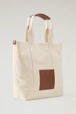 Borse|Borse>Woolrich Borsa Premium Tote Ecrue