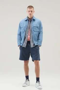 Camicie>Woolrich Camicia A Quadri In Puro Cotone Micro Check Blue