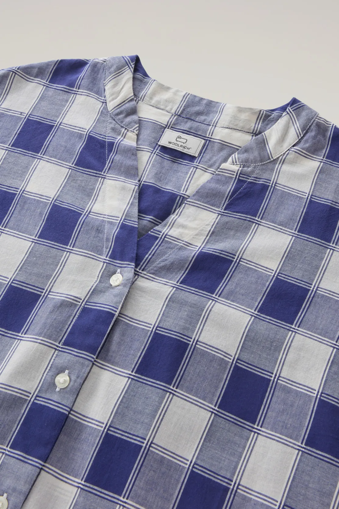 Camicie e giacche a camicia>Woolrich Camicia A Quadri In Voile Di Puro Cotone Blue Buffalo