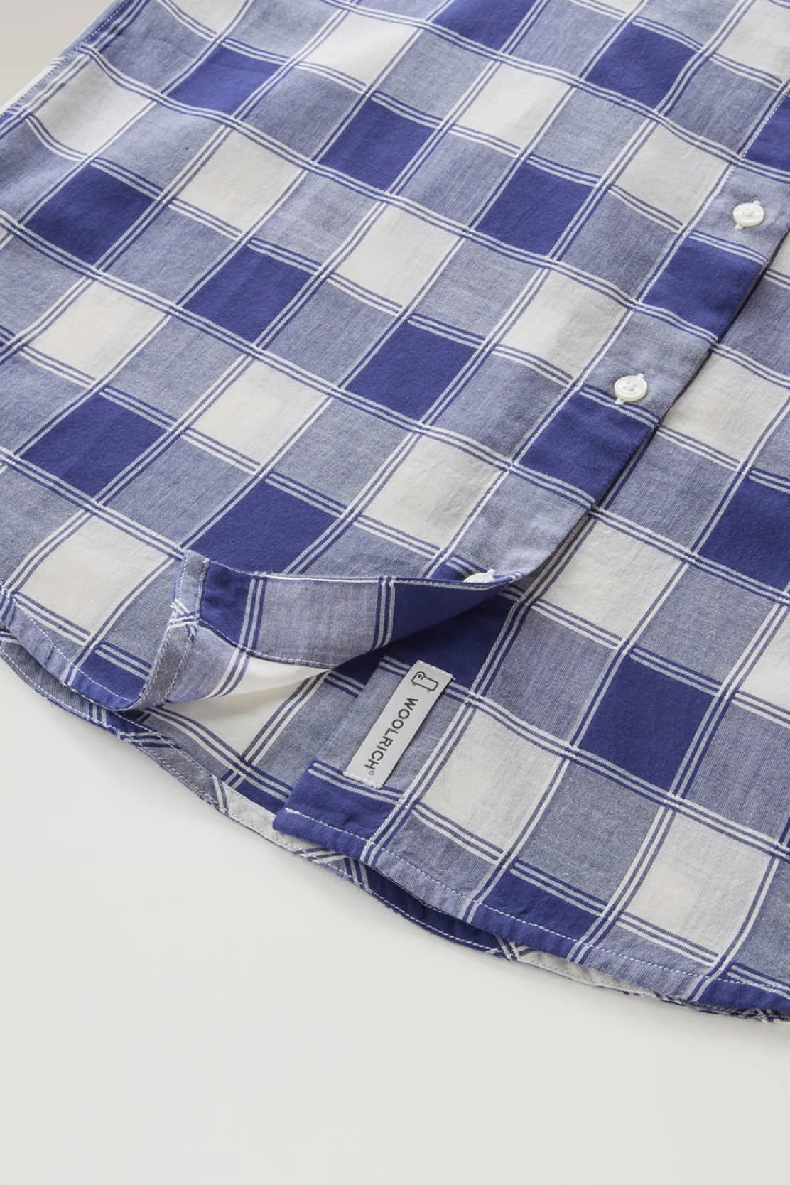 Camicie e giacche a camicia>Woolrich Camicia A Quadri In Voile Di Puro Cotone Blue Buffalo