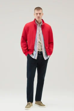 Camicie>Woolrich Camicia A Righe In Misto Cotone E Lino Red Stripe