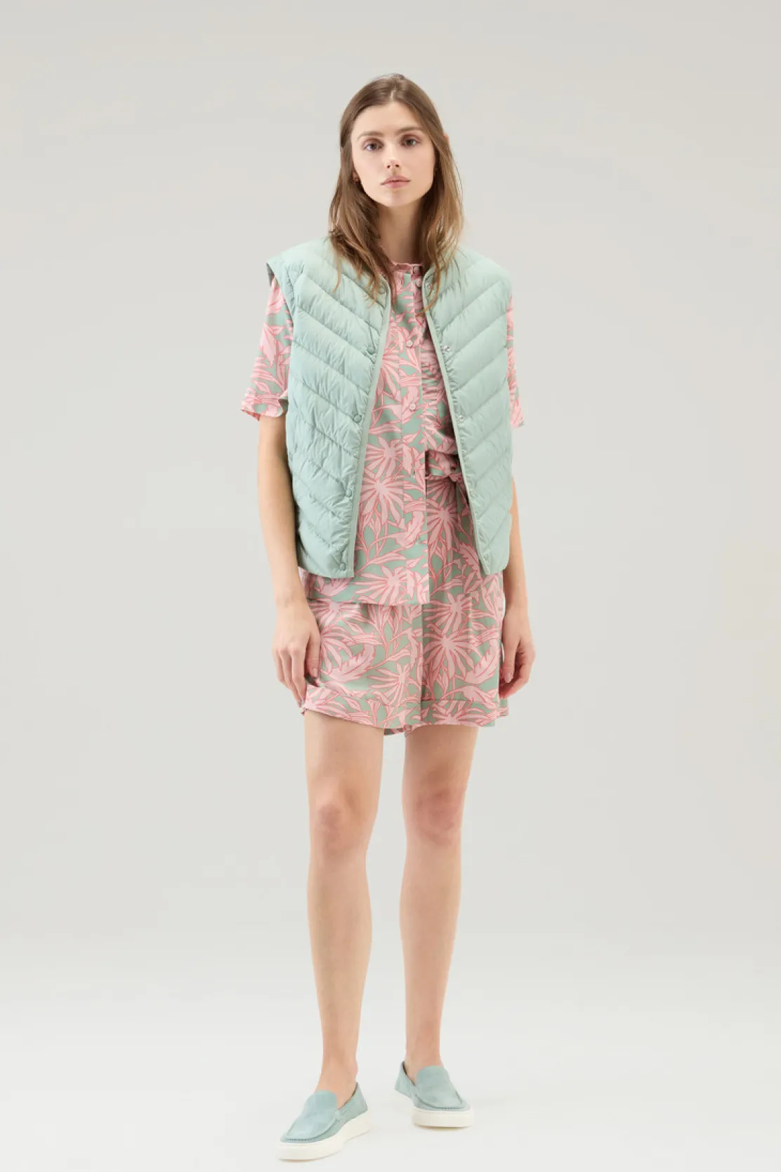 Camicie e giacche a camicia>Woolrich Camicia Con Stampa Tropical Coral Sand Flower