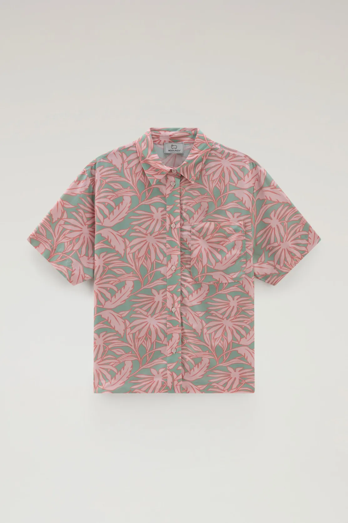 Camicie e giacche a camicia>Woolrich Camicia Con Stampa Tropical Coral Sand Flower