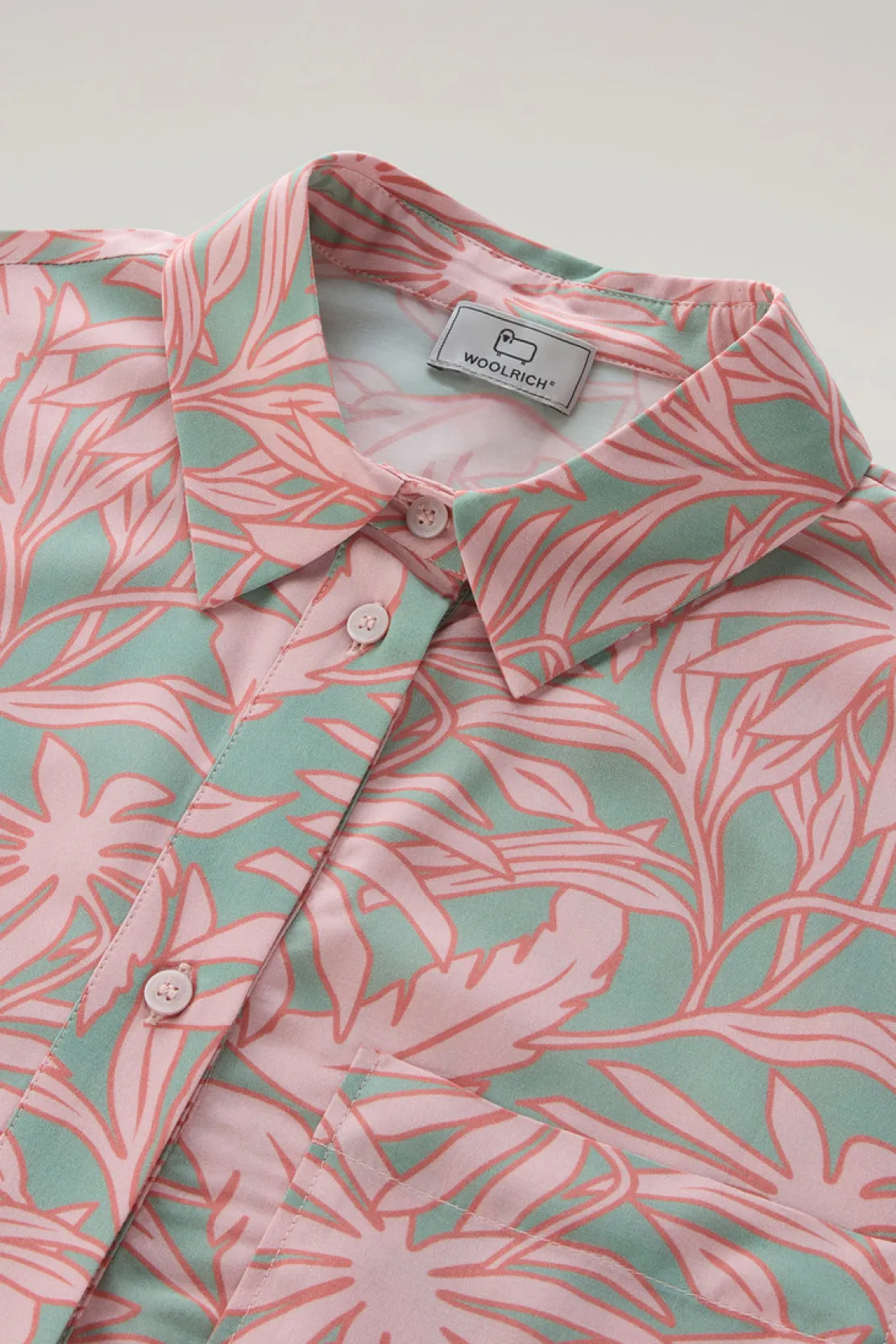 Camicie e giacche a camicia>Woolrich Camicia Con Stampa Tropical Coral Sand Flower