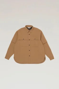 Outdoor Label Designed in Japan|Camicie>Woolrich Camicia In Cavalry Twill Di Misto Cotone Beige