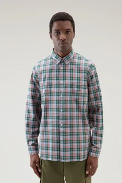 Camicie>Woolrich Camicia Madras In Puro Cotone A Quadri Sage Check