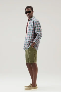 Camicie>Woolrich Camicia Madras In Puro Cotone A Quadri Sage Check