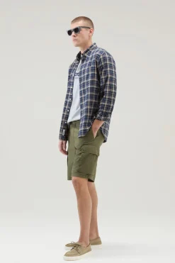 Camicie>Woolrich Camicia Madras In Puro Cotone A Quadri Melton Blue Check
