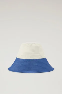 Cappelli>Woolrich Cappello Da Pioggia In Misto Cotone E Nylon Light Oak