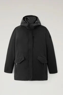 Cappotti|Impermeabili>Woolrich Cappotto Barrow Mac In Softshell Black