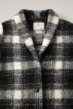 Cappotti>Woolrich Cappotto Gentry In Misto Lana Con Motivo A Quadri Black Check