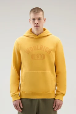 Felpe>Woolrich Felpa 1830 Tinta In Capo In Puro Cotone Con Cappucccio Golden Glow