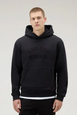Felpe>Woolrich Felpa Con Cappuccio In Puro Cotone Black