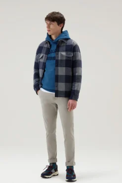 Felpe>Woolrich Felpa Con Cappuccio In Puro Cotone Blue Lobster