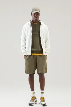 Felpe>Woolrich Felpa Girocollo 1830 Tinta In Capo In Puro Cotone Lake Olive