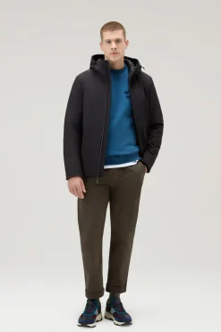 Felpe>Woolrich Felpa Girocollo In Puro Cotone Blue Lobster