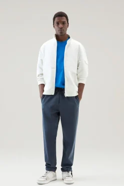 Felpe>Woolrich Felpa In Puro Cotone Con Zip E Collo Alto Stone