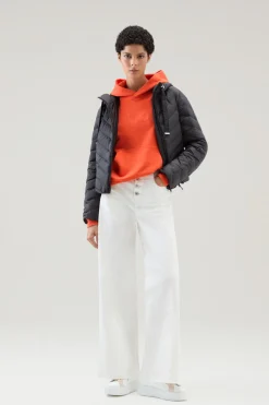 Felpe>Woolrich Felpa In Puro Cotone Con Cappuccio E Logo Ricamato Koi