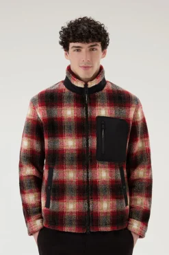 Felpe>Woolrich Felpa In Sherpa Di Misto Lana Hombre Red